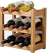Exquisite Foldable Wooden Wine Rack Stand, Storage Display Table, Rustic Free Standing Wooden Racks, Countertop Decor Organizer (Color: Brown, Size: 35.5x36x19cm), Wine Rack