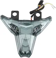 XTevu Tail Light, LED Turn Signal Compatible with Kawasaki Z1000 ZX-10R Ninja Ninja 400, Motorcycle Brake Lamp, Rear Indicator Light (Transparent)