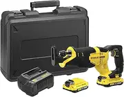 [Stanley] FatMax SFMCS300D2K Cordless Reciprocating Saw (2.0 Ah, Variable Stroke, Tool-free Saw Blade Change, Movable Saw Shoe, Includes 2 x Batteries, Charger, Wood Saw Blade, Case)
