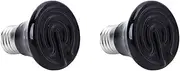 Mellisso 2X Hot 25W E27 Pet Heating Lamp Black Infrared Ceramic Emitter Heat Light Bulb Pet Brooder Reptile Lamp 220-230V