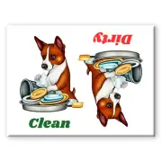 Basenji Dog Clean Dirty 3 1/2" x 2 1/2" Steel DISHWASHER MAGNET