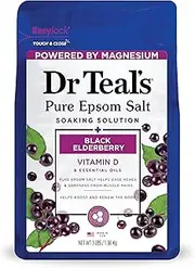 Dr Teal's Pure Epsom Salt Soak, Black Elderberry with Vitamin D and Essential Oils, Mixed, Lemon and Sage, 1360 g