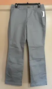 Old Navy Khaki Pants Womens Size 6 SHORT Boot-Cut Gray NWT