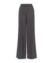 Brunello Cucinelli High-Waist Elastic-Waist Wide-Leg Trousers IT44,IT46 dark gray