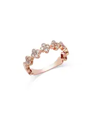 Bloomingdale's Fine Collection Diamond Clover Cluster Band in 14K Rose Gold, 0.44 tcw