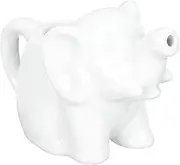 Creamer Cups White Creamer Jug Milk Kettle: Kitchen Mini Creamer with Handle Cattle Creamer with Handle Animal Shaped Sauce Cup Coffee Creamer Pitcher Creamer Dispenser (Color : White, Size : 14x8cm (