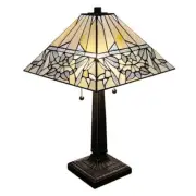 Unbranded Tiffany Table Lamp 23" 2-Light Incandescent Metal Plug-In White