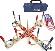 Ring Toss Game, Throwing Game, Ring Toss Game, Wooden Rings Throwing Game with Carry Bag