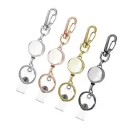 Retractable Keyring Badge Holder with Belt Clip Extendable Keychain Badge Holder