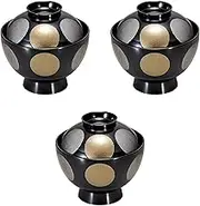 Set of 3 [TA] Small Round Bowl, Black Miyabi Sun Moon SH Coating [4.1 inch (10.4 φ x 10 cm) (210cc)] | Small Suction Bowl, Heat Resistant ABS Resin, Heat Resistant, Setomonohonpo