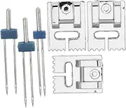 SEWACC Unique Stitching Twin Needles (2mm 3mm 4mm) for Sewing Machines Complete Set Threading Tool