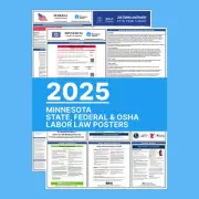 2025 Minnesot State and Federal Labor Law Poster, All Mandatory Laminated Poster