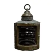 Small Nautical Lantern with Red Fresnel Lens by Wilcox Crittenden