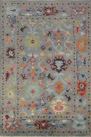 Exquisite Oushak Indian Wool Rug Bedroom 4x6 ft Carpet