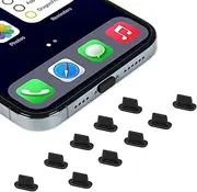 10x Anti Dust Plugs Compatible with iPhone 14, 14 Pro Max, 13, 13 Pro, 12, 12 Pro Max, 11, 11 Pro, X, XS, XR, 8, 7, iPhone Charging Port Dust Cover | Silicone iPhone Dust Plugs, Black