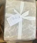 New Pottery Barn Sorrel Toile Jacquard Full / Queen Duvet Cover Flax NWT