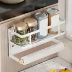 Storage Solution Fridge Storage Rack with Towel Holder Spice Shelf for Kitchen