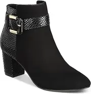 [Karen Scott] Womens Ivvy Zip up Almond Toe Ankle Boots Black 5.5 Medium (B,M)
