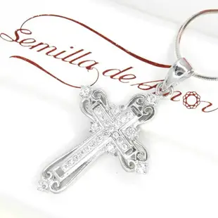 Semilla de Amor 銀色信仰 925純銀 鋯石 墜子(耶誕節禮物 十字架)