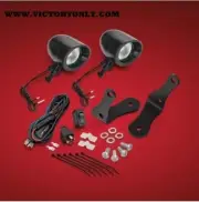 Show Chrome MINI LED Driving Light Kit For Victory Cross Country Forged Bars Blk