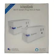KISSLINK Wi-Fi Smart Plug Mini 2 Pack Model SP200Kit NEW FACTORY SEALED BOX