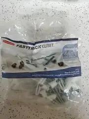 Rubbermaid FastTrack Closet Adjustable Hardware Kit Satin Nickel 3R82