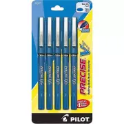 Pilot Rolling Ball Pen Precise V7 Liquid Ink Blue Needle Tip, Pack of 5 26021