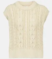 [Velvet] Velvet Hadden cable-knit sweater vest AU 16 beige