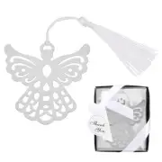 60 Pcs Metal Angel Bookmark Favors w Elegant Silk Tassel(Silver 2.95x 2.56 Inch)