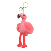 Plush Pendant Flamingo Keychain Animal Pendant School Backpack Hangings