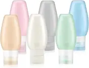 Travel Bottles TSA Approved, Uerstar 3oz Leak Proof BPA Free Silicone Cosmetic Travel Size Toiletry Containers for Shampoo Lotion Soap (6 Pack)