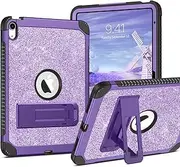 YINLAI Case for iPad 11th Generation A16 (2025 11-inch), iPad 10th Generation Case (2022 10.9-Inch) for Kids Girls, Slim Glitter Bling with Kickstand Shockproof Protective Cover, Purple