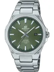 Casio Edifice Chronograph EFR-S108D-3AVUEF Green Dial Grey Stainless Steel Mens Watch