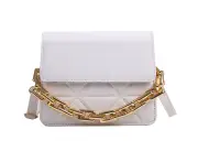 White*Crossbody Bags for Women,Small Shoulder Purse with Chain Strap, Handbag