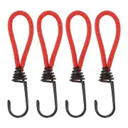 4Pcs Bungee Cord with Hooks 6.3" Rubber Bungee Cords for Outdoor, Red
