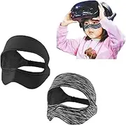 2 PCS VR Eye Mask, Adjustable Face Cover Universal for PS VR2 Headset, HTC Vive, PS, Gear, VR Workouts Sweat Band Washable Keeping Tidy (Black+Grey)