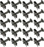LT Easiyl 20 Sets M5 x 20 mm Plastic Cover Metal Bracket Self-Tapping Screws and U-Type Clips for Car Motorcycle Scooter ATV Moped E-Bike