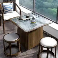 在飛比找蝦皮商城精選優惠-實木泡茶桌 陽台桌椅 極簡岩板桌 茶几 茶桌家用小茶臺小型方