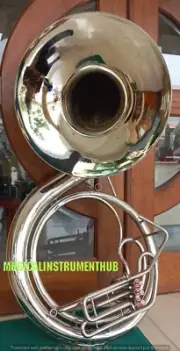 SOUSAPHONE JUMBO BELL 25" PURE BRASS METAL IN SILVER POLISH +FREE CASE+FREE SHIP