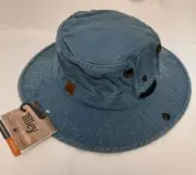 Tilley T3 Wanderer Cotton BLUE Boarder Hat UPF 50+ Size 7 3/8 NEW BD4/22