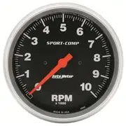 Autometer Sport-Comp Tachometer In Dash - 10,000 RPM, 5 Inch, AU3990