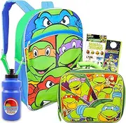 Teenage Mutant Ninja Turtles Backpack with Lunch Box - Bundle with 16” TMNT Backpack, Lunch Bag, Stickers, More | TMNT Backpack for Kids, Teenage Mutant Ninja Turtles Backpack, TMNT Backpack with