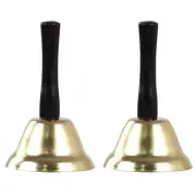 2x Gold Hand bell Call Bell Service Bell Attention Alarm Bell Christmas Xmas