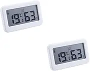 DINHEAROM 2 Pcs Weather Station Clock Alarm Clocks Bedside Room Temperature Hygrometer Digital Thermometer Humidity Meter Temperature Meter