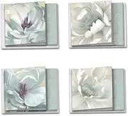 12 Boxed & Assorted 'Peaceful Petals' Blank All Occasion Note Cards (4" x 5-1/8") W/Envelopes - Featuring Painted Pictures of White Floral Blooms - An Everyday Gift W/Flower Images MQ4611OCB-B3x4