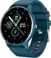 Smart Watch for Android Phones iOS Phone Ultra Thin Smartwatch Heart Rate Monitor Fitness Tracker with Blood Pressure Pedometer Calorie Counter Watch for Women Men, Blue, strap