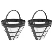2Pack No.4 Reusable Coffee Maker Basket Filter for Ninja Filters, Fit Most 8-12 Cup Basket Drip Cof blackwhite
