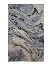 Verlaine Orwell Contemporary Abstract, Dusty Blue/Light Taupe, 3ft-6in x 5ft-6in