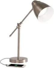 Harmonize LED Desk Lamp - 2.1A USB Charging Port, 3 Brightness Settings, Brushed