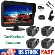 4CH 10.1" Quad Monitor DVR 4 Backup Camera For Truck Semi Box Bus RV Caravan